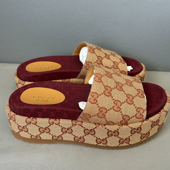 Gucci 573018 Angelina Platform Slide IT 38.5- US 8.5 - Picture 9 of 13